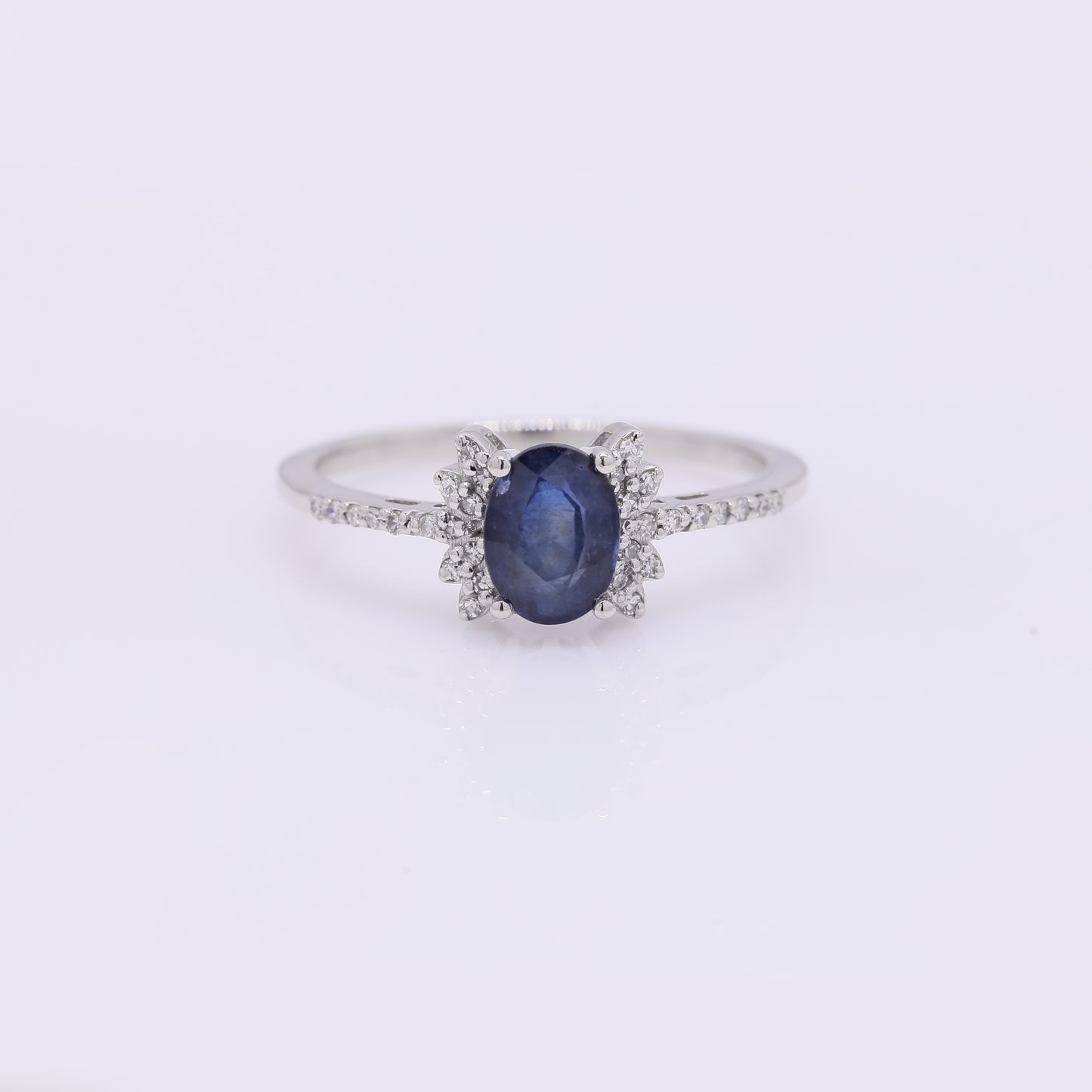 1.21 Ct Oval Mixed Cut Natural Sapphire 950 Platinum Ring