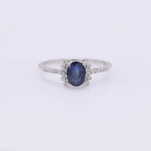 1.21 Ct Oval Mixed Cut Natural Sapphire 950 Platinum Ring
