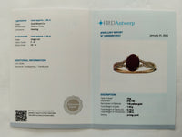 1.18 Ct Oval Mixed Cut Natural Ruby 14K Gold Ring