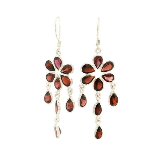 11.10 Ct Garnet 925 Sterling Silver Earrings