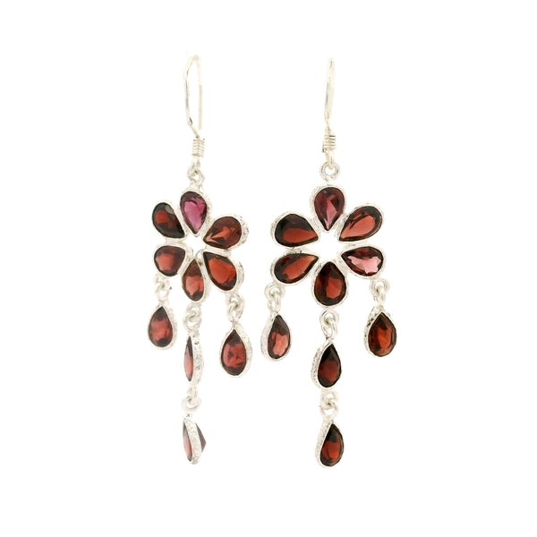 11.10 Ct Garnet 925 Sterling Silver Earrings