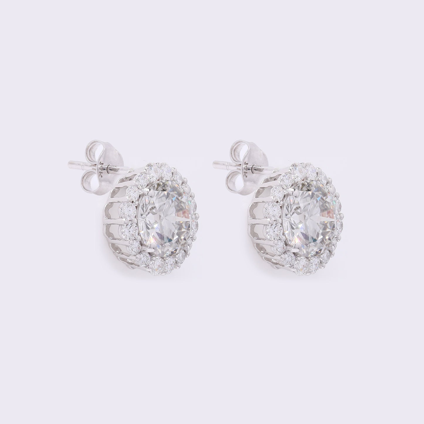 3.67 Carats Lab Grown Diamond 14K Gold Earrings