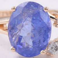 2.48 Ct Oval Natural Tanzanite 14K Gold Ring