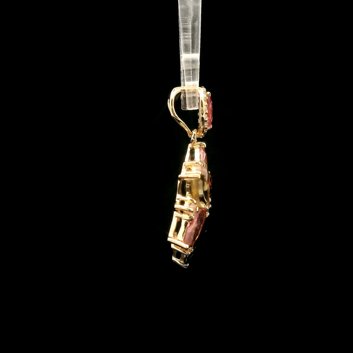 2.42 Ct Marquise Multi Tourmaline 14K Gold Pendant