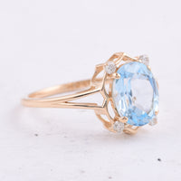 2.37 Ct Oval Natural Topaz 14K Gold Ring