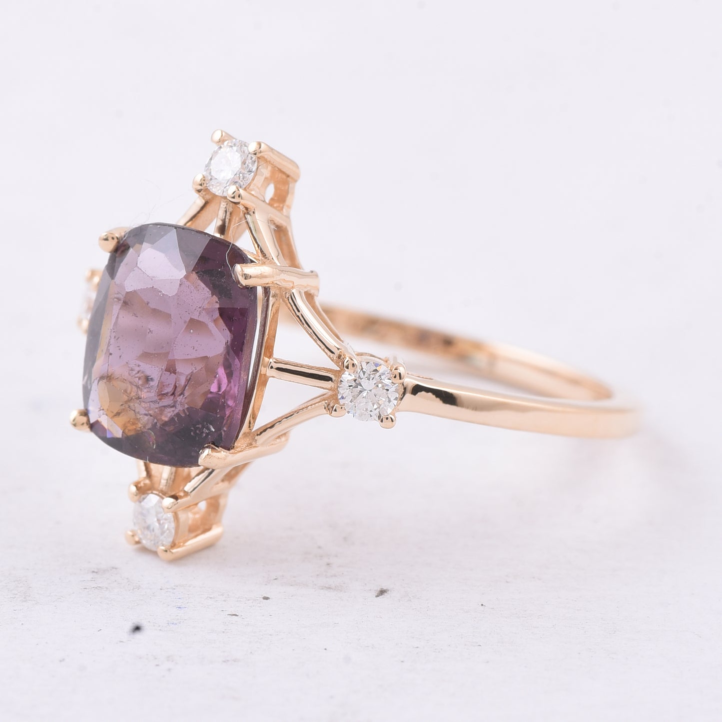 2.63 Ct Cushion Natural Spinel 14K Gold Ring