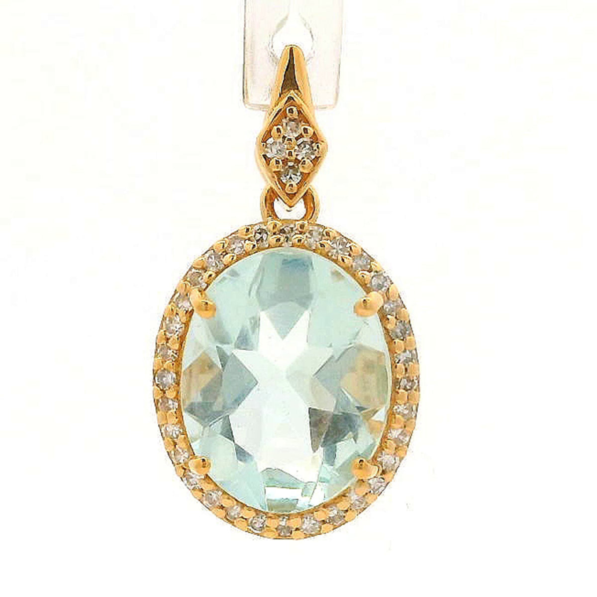 1.97 Ct Oval Aquamarine 14K Gold Pendant