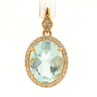 1.97 Ct Oval Aquamarine 14K Gold Pendant