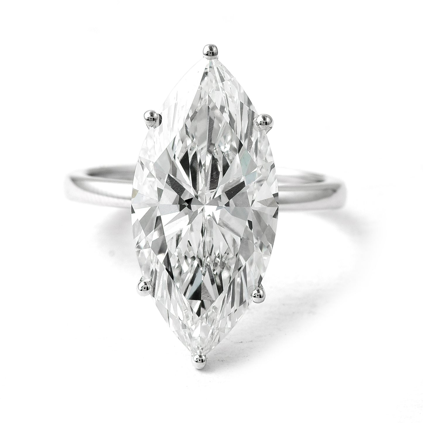 7.28 Ct Marquise Brilliant Lab Grown Diamond 14K Gold Ring