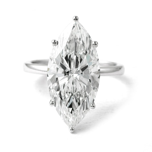 7.28 Ct Marquise Brilliant Lab Grown Diamond 14K Gold Ring