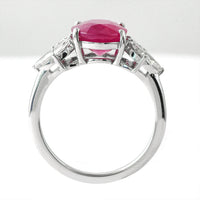 4.33 Ct Oval Ruby 950 Platinum Ring
