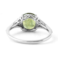 2.40 Ct Cushion Mixed Cut Natural Green Sapphire 950 Platinum Ring