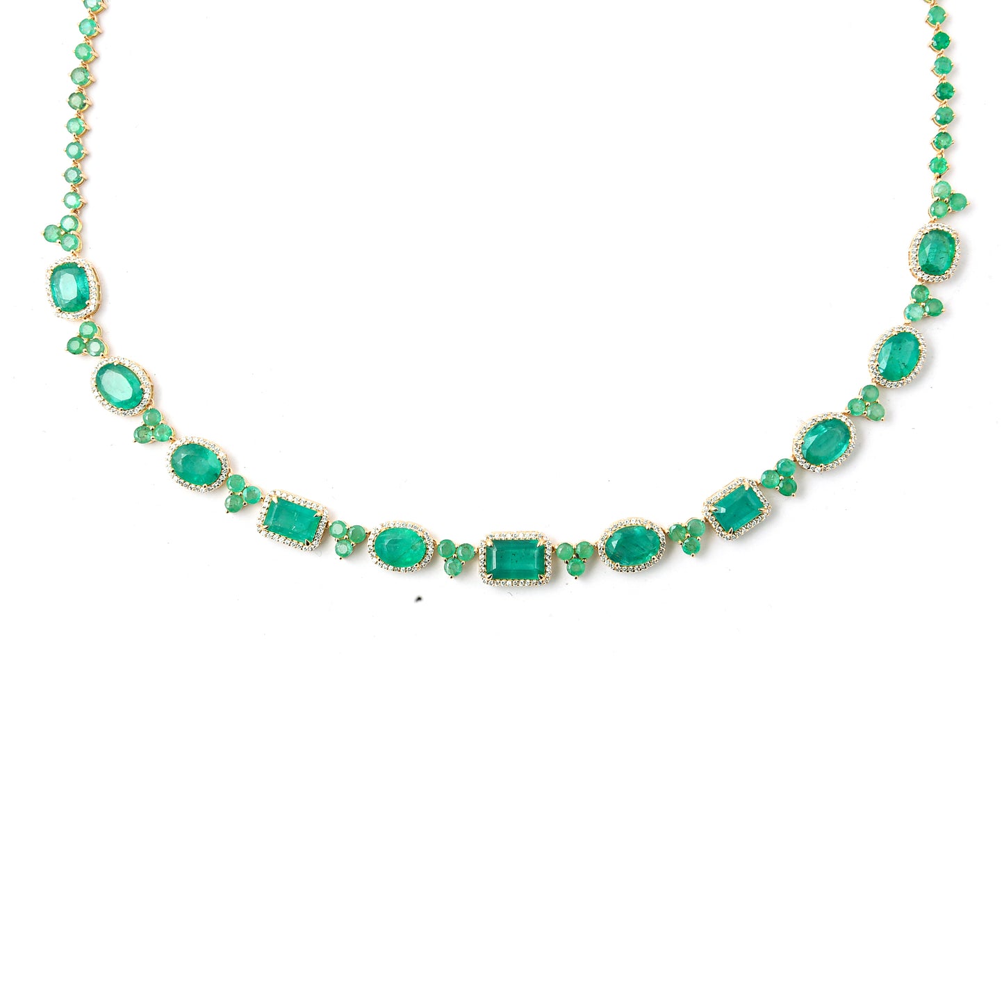 27.83 Ct Natural Emerald 14K Gold Necklace