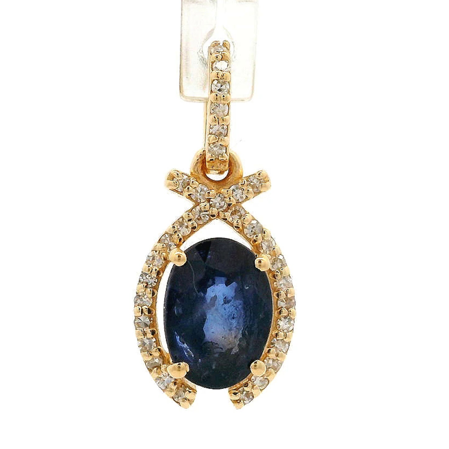 1.38 Ct Oval Sapphire 14K Gold Pendant