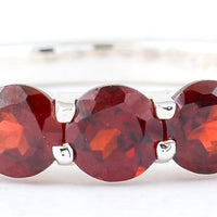 1.70 Ct Round Garnet, 925 Sterling Silver Ring
