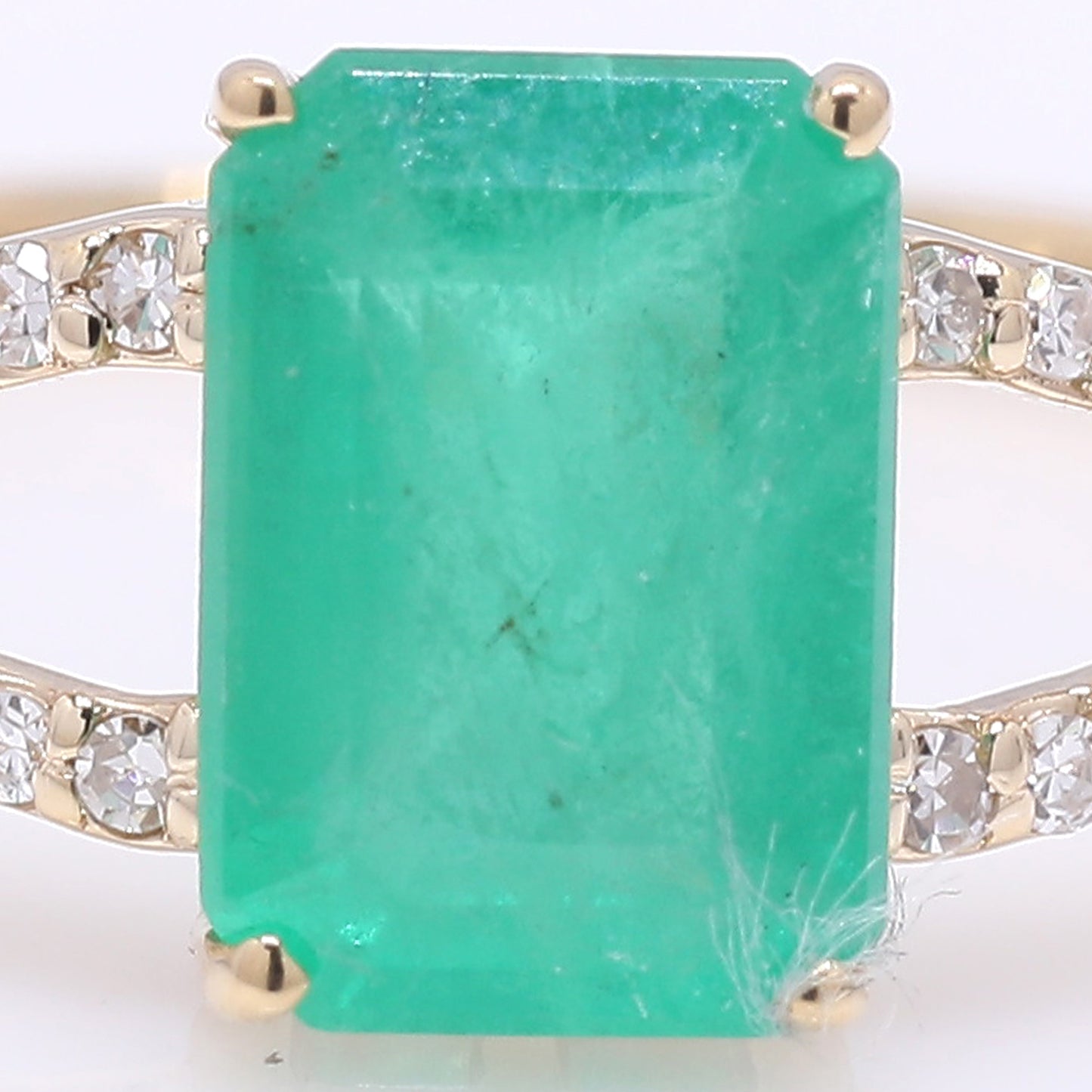 1.16 Ct Octagon Step Cut Natural Emerald 14K Gold Ring