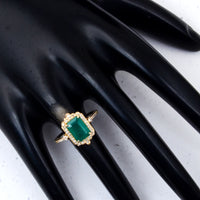 2.36 Ct Octagon Natural Emerald 14K Gold Ring