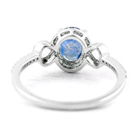 1.57 Ct Oval Mixed Cut Natural Sapphire 950 Platinum Ring