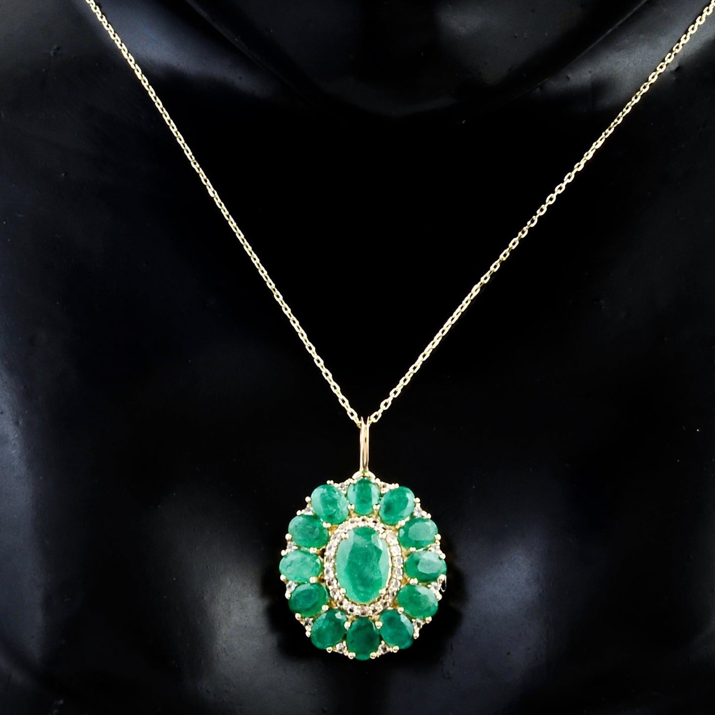 2.80 Ct Oval Emerald 14K Gold Pendant