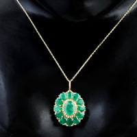 2.80 Ct Oval Emerald 14K Gold Pendant
