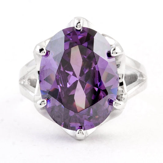 16.48 Ct Cubic Zirconia 925 Sterling Silver Ring