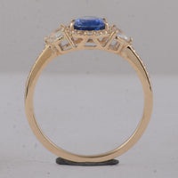 1.79 Ct Oval Sapphire 9K Gold Ring