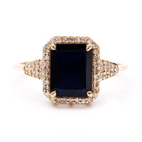 2.75 Ct Octagon Natural Sapphire 14K Gold Ring