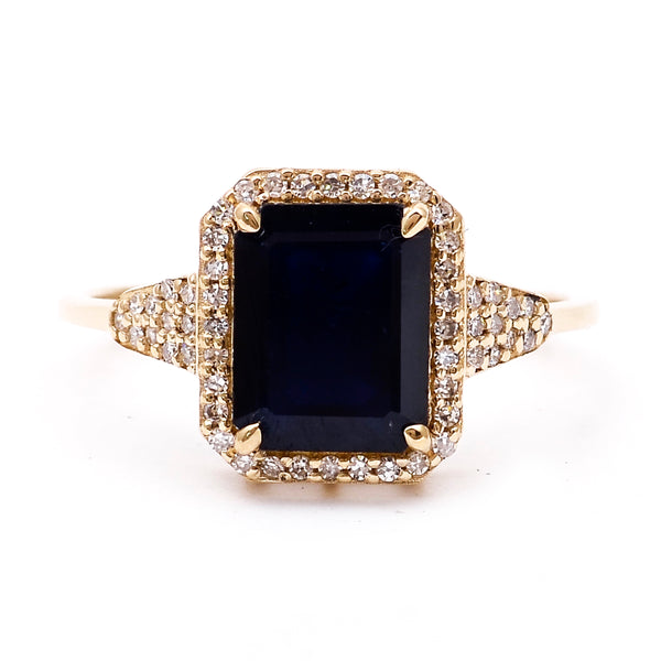 2.75 Ct Octagon Natural Sapphire 14K Gold Ring