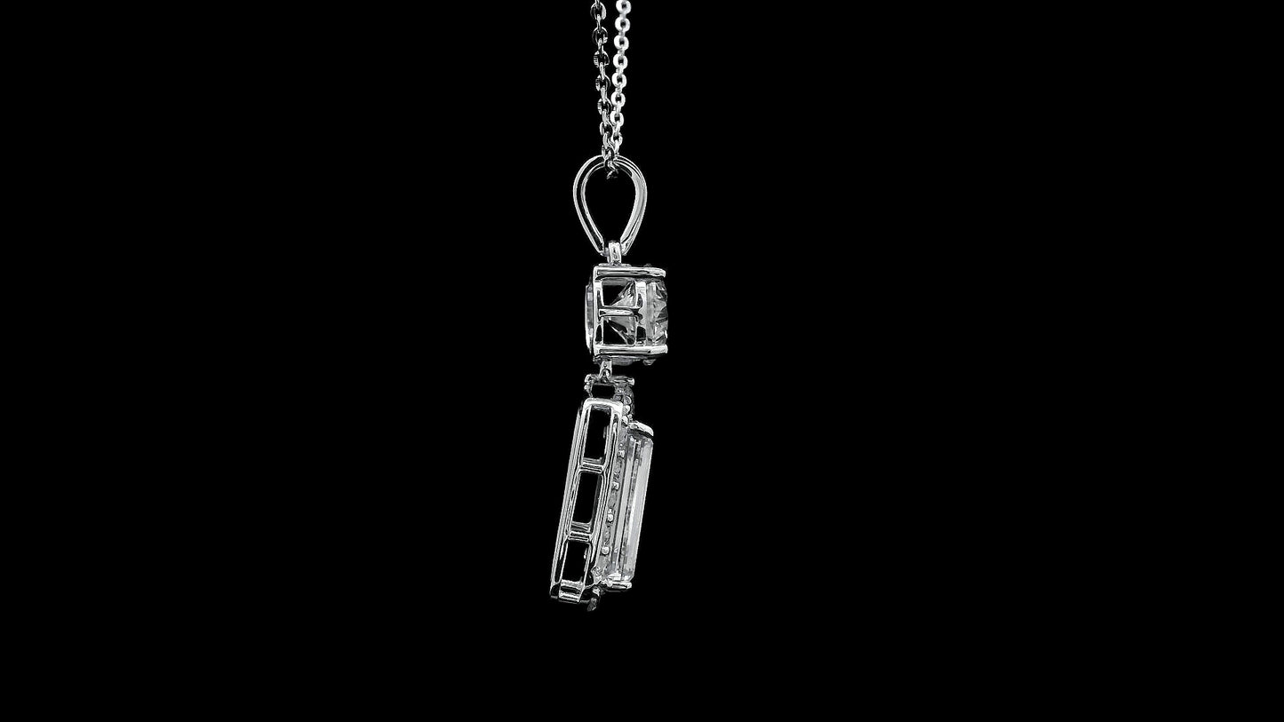 2.97 Carats Lab Grown Diamond 14K Gold Pendant