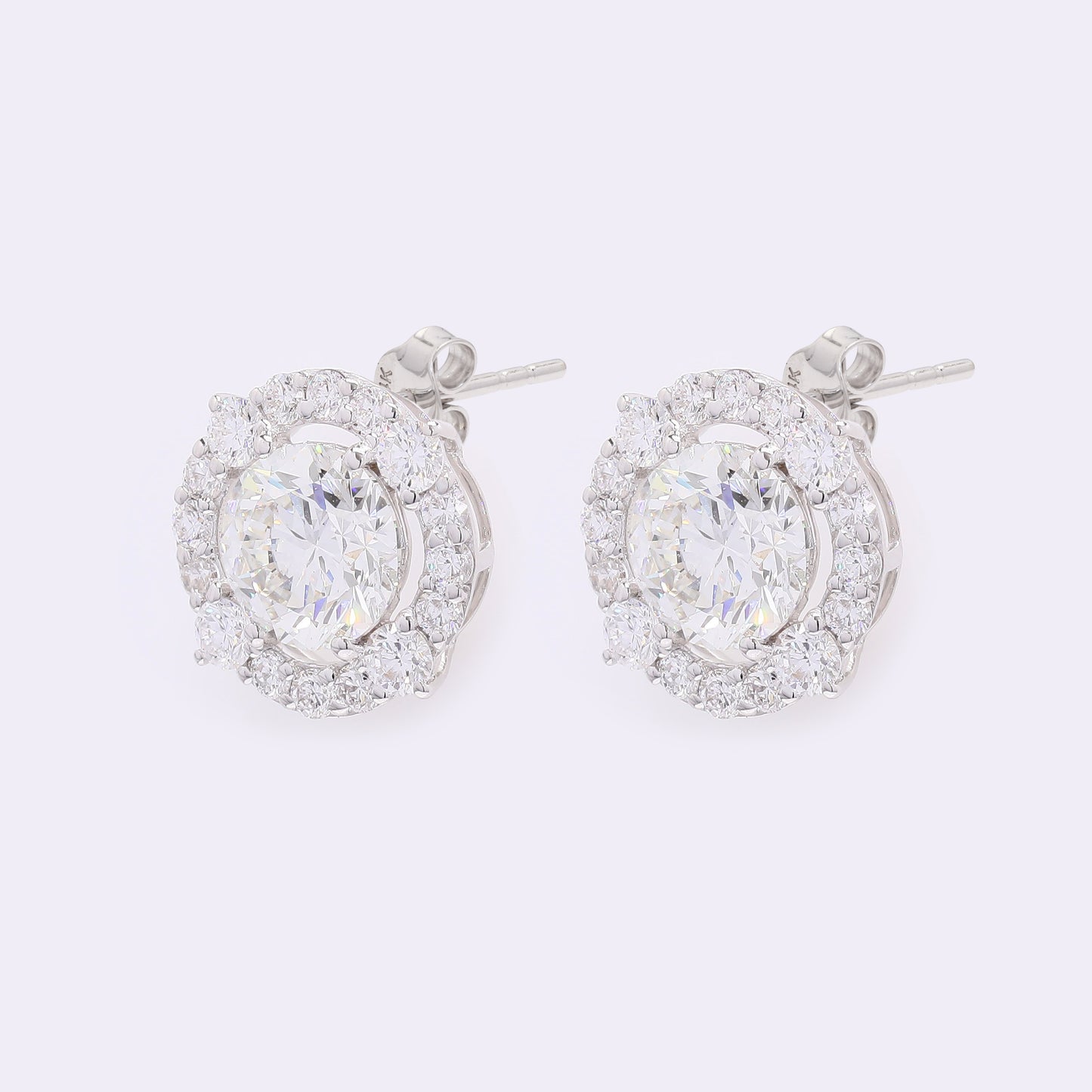 4.41 Carats Lab Grown Diamond 14K Gold Earrings