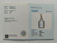 3.88 Ct Octagon Step Cut Natural Aquamarine 14K Gold Pendant