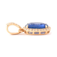 1.38 Ct Oval Mixed Cut Natural Sapphire 14K Gold Pendant