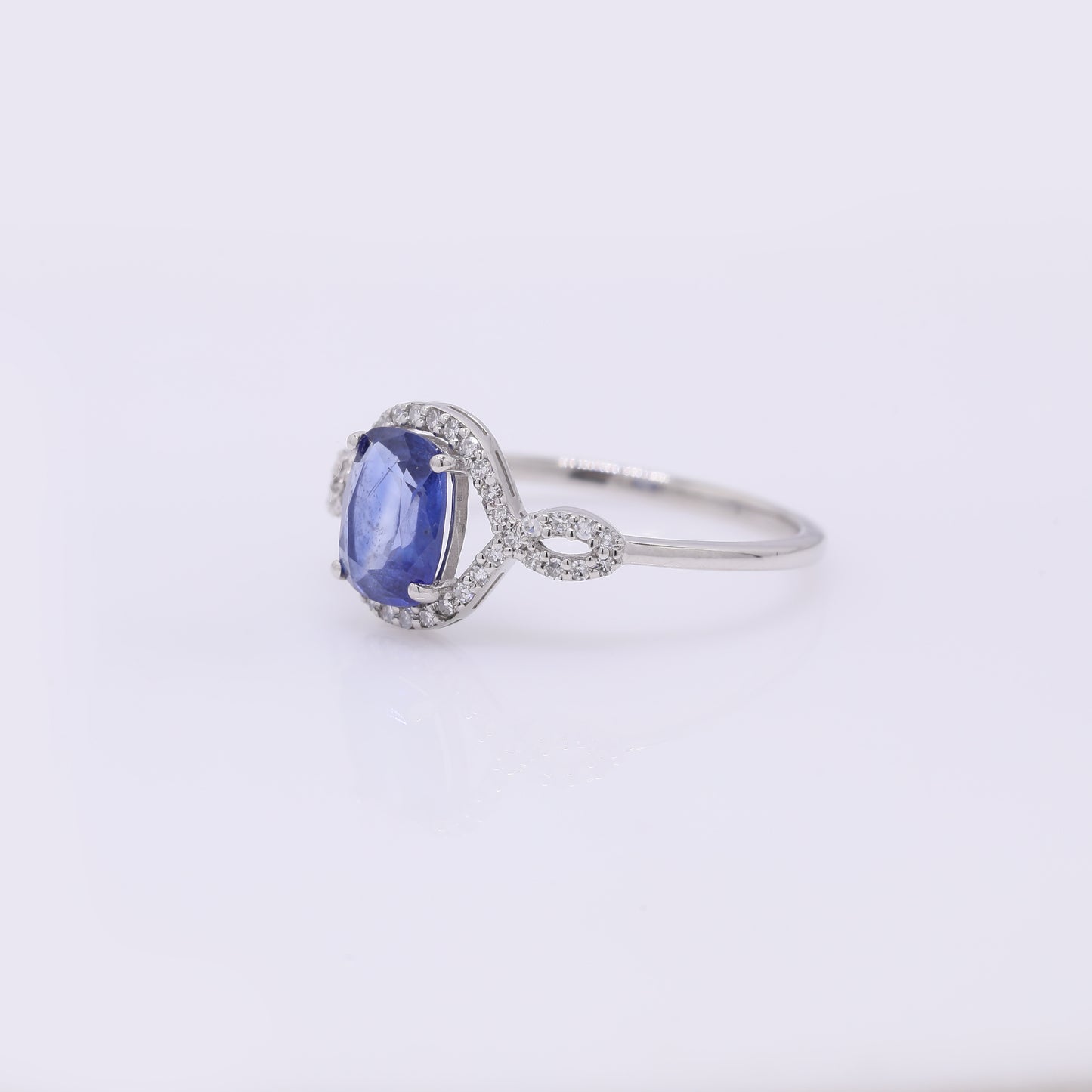 1.21 Ct Cushion Mixed Cut Natural Sapphire 950 Platinum Ring