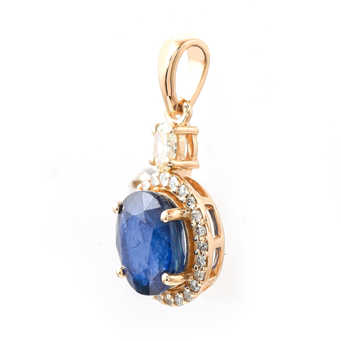 1.74 Ct Oval Sapphire 14K Gold Pendant