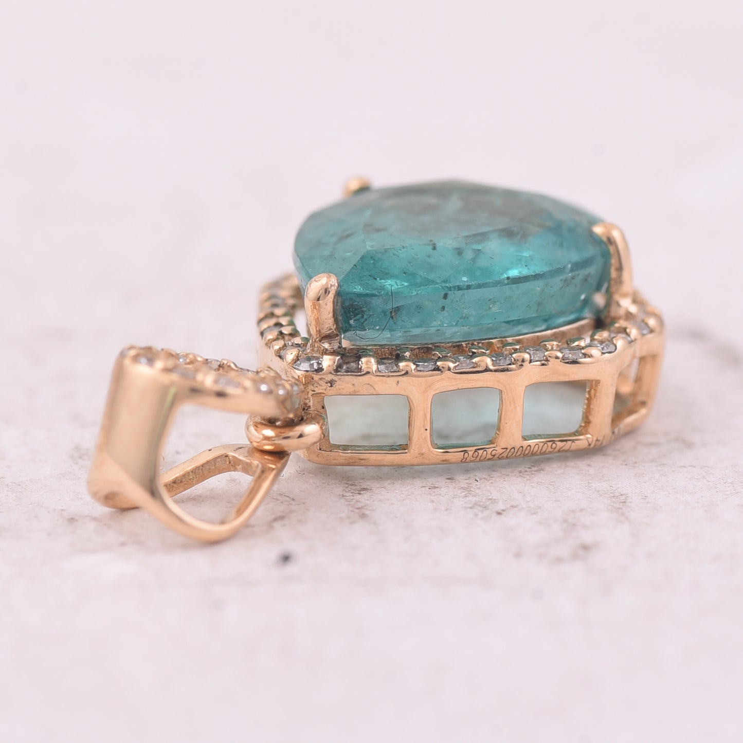 2.76 Ct Pear Mixed Cut Natural Emerald 14K Gold Pendant