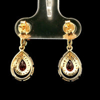 1.49 Ct Pear Rubellite 14K Gold Earrings