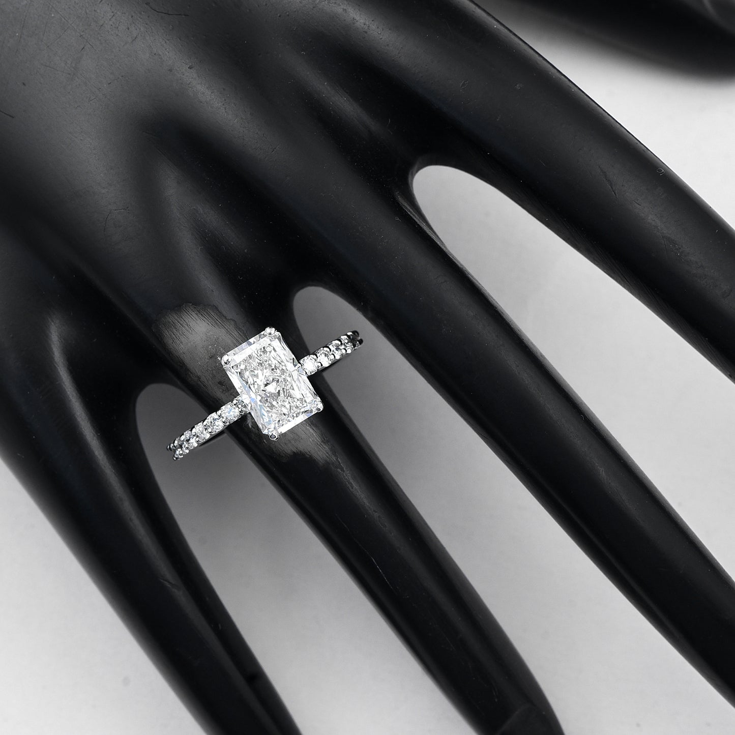 2.23 Ct Cut Cornere Rectangular Modifie Brilliant Lab Grown Diamond 950 Platinum Ring