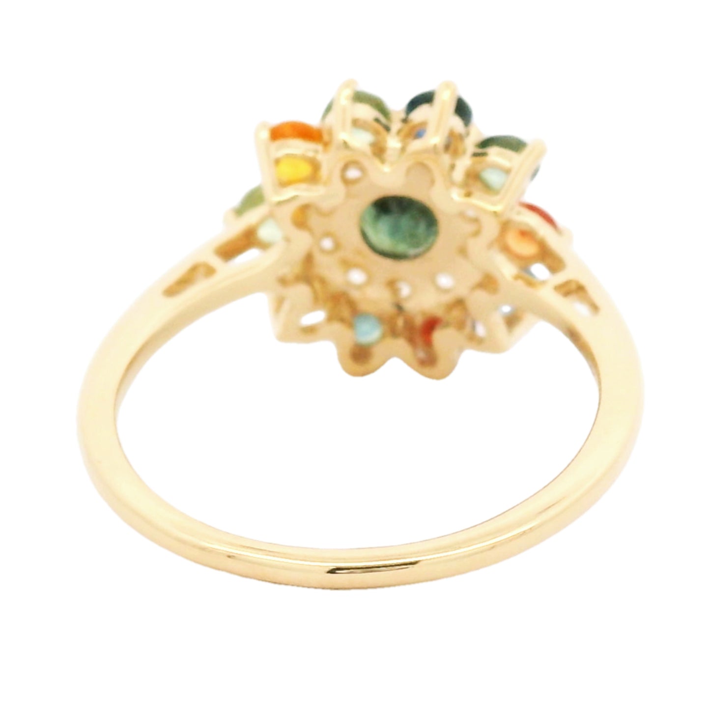1.60 Ct Round Multi Sapphire 14K Gold Ring