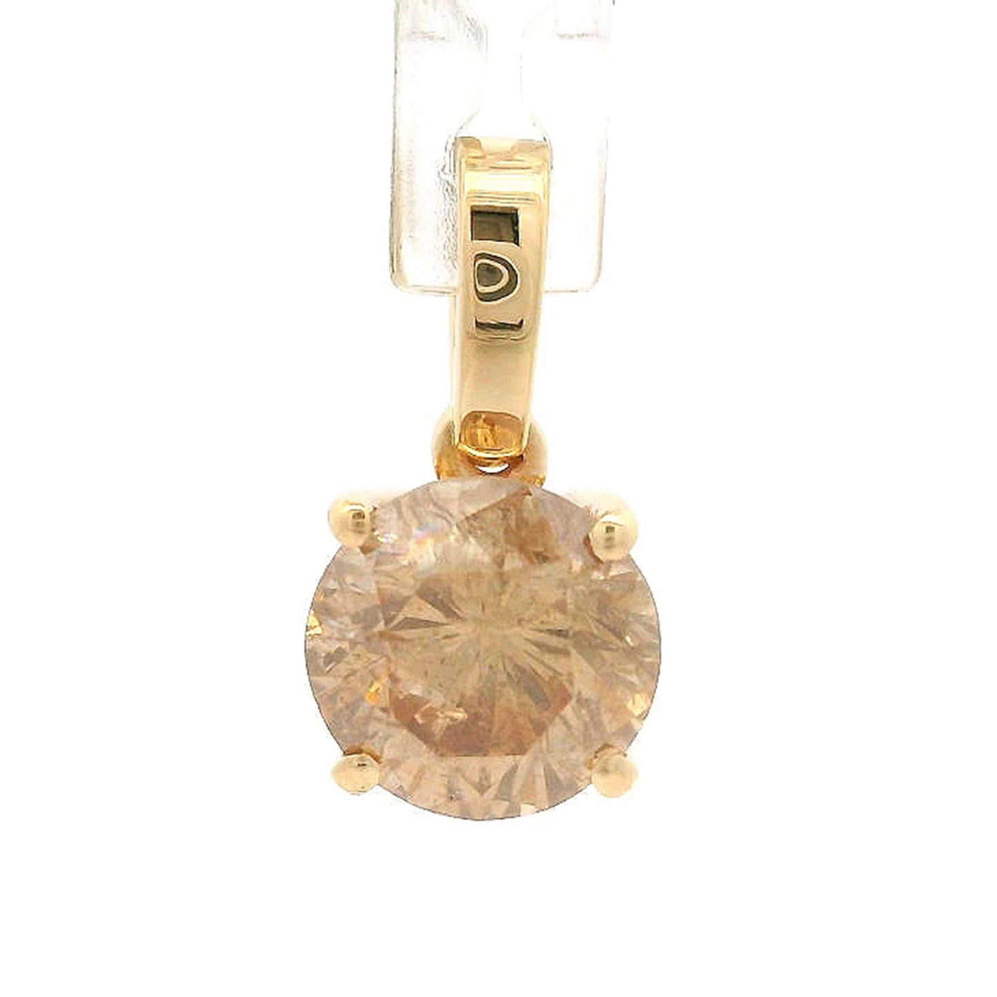 1.27 Ct Round Brown Diamond 14K Gold Pendant
