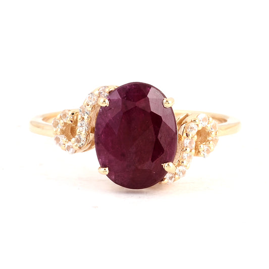 2.86 Ct Oval Ruby 14K Gold Ring