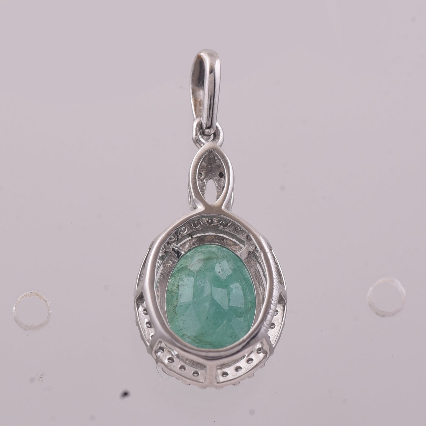 2.40 Ct Oval Mixed Cut Natural Emerald 950 Platinum Pendant
