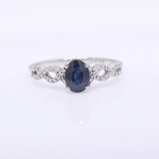 1.25 Ct Oval Mixed Cut Natural Sapphire 950 Platinum Ring