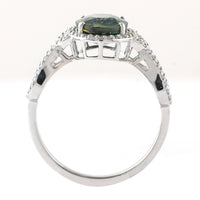2.94 Ct Oval Mixed Cut Natural Bi-Coloured Sapphire 950 Platinum Ring