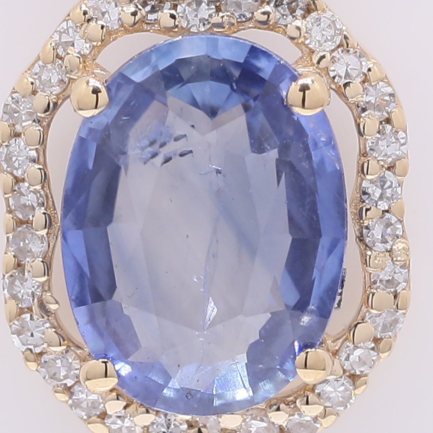 1.60 Ct Oval Mixed Cut Natural Sapphire 14K Gold Pendant