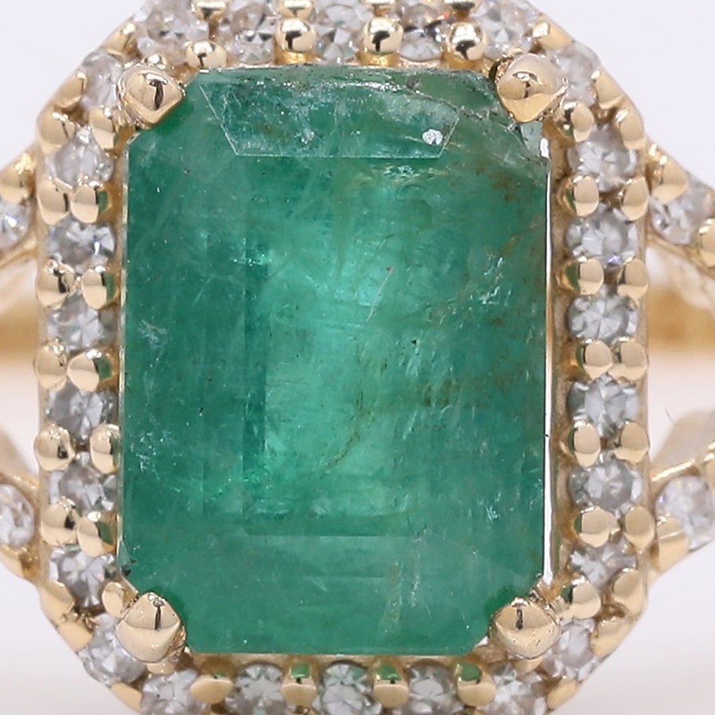 1.38 Ct Octagon Step Cut Natural Emerald 14K Gold Ring