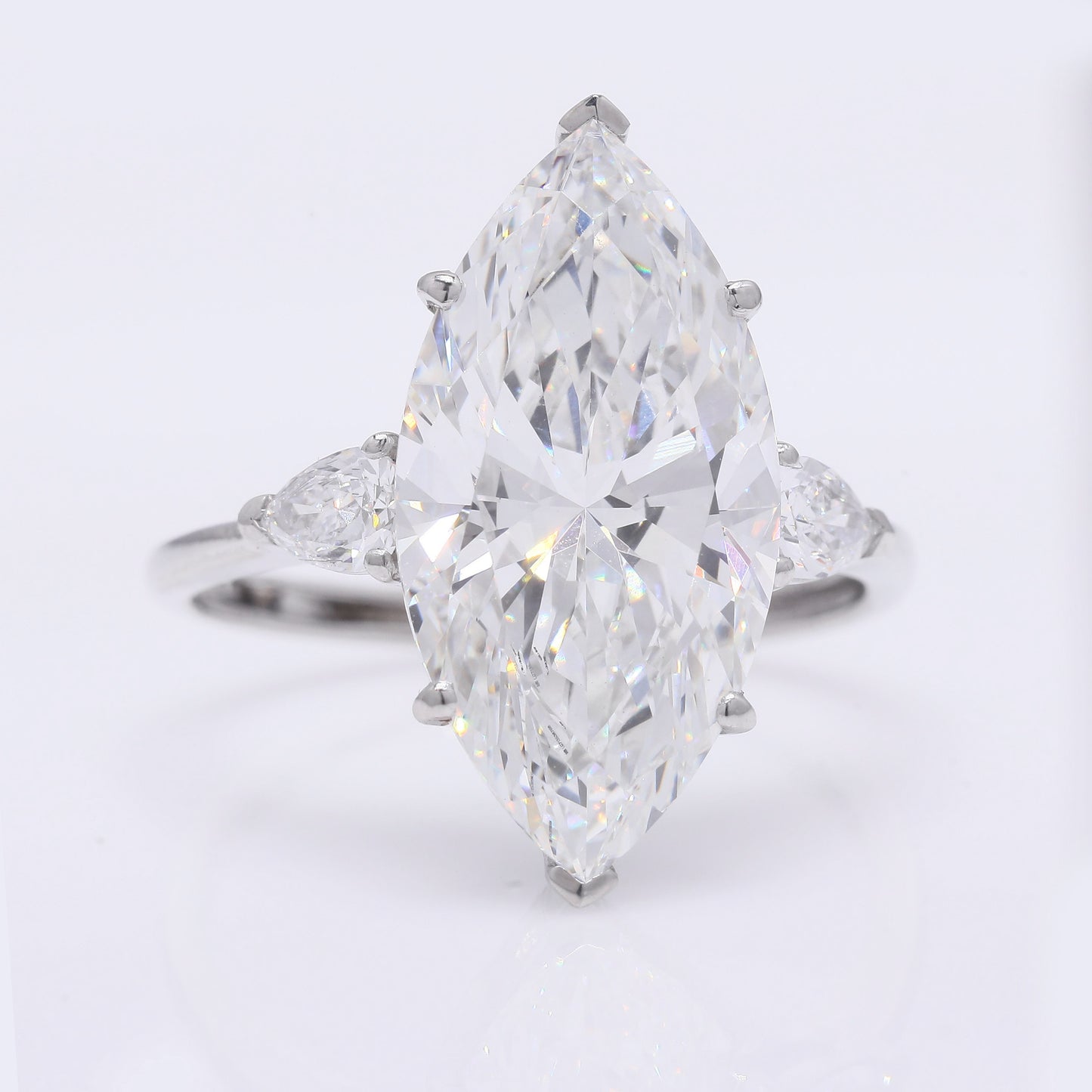 6.50 Ct Marquise Brilliant Lab Grown Diamond 950 Platinum Ring