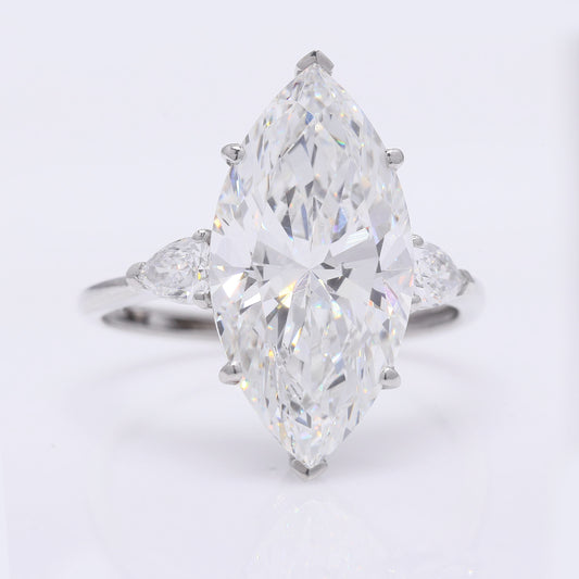 6.50 Ct Marquise Brilliant Lab Grown Diamond 950 Platinum Ring