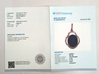 6.00 Ct Oval Cabochon Cut Natural Sapphire 14K Gold Pendant