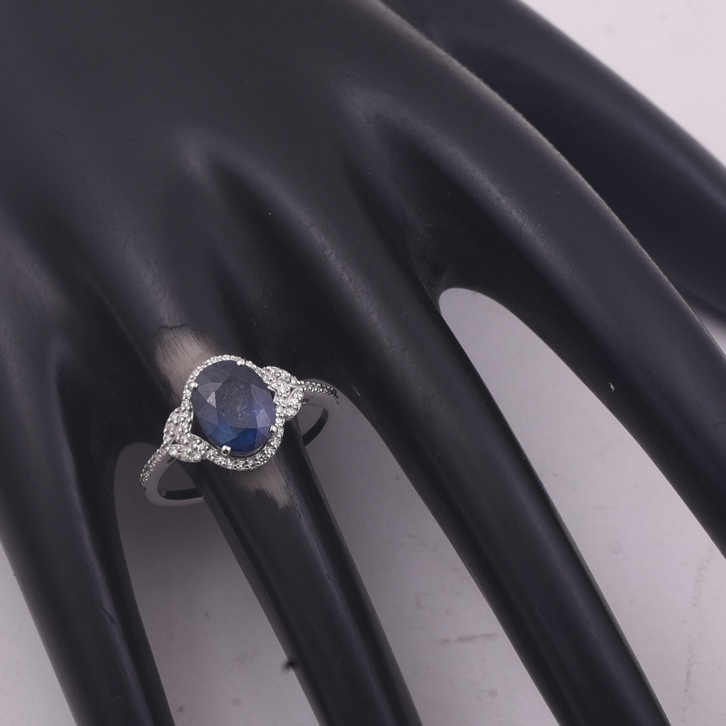 2.53 Ct Oval Mixed Cut Natural Sapphire 950 Platinum Ring