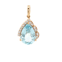 2.36 Ct Pear Aquamarine 14K Gold Pendant